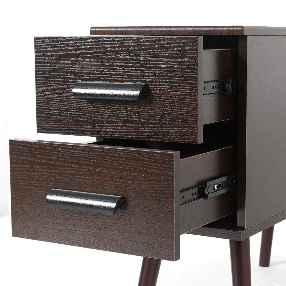 White Rectangle End Table with Drawers Modern Sofa Table for Living Room-Richsoul-End & Side Tables,Furniture,Living Room Furniture