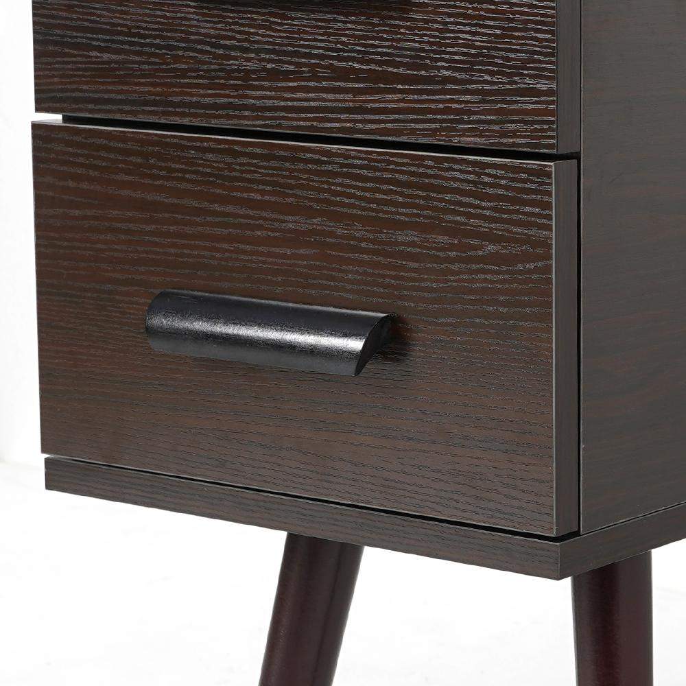 White Rectangle End Table with Drawers Modern Sofa Table for Living Room-Richsoul-End & Side Tables,Furniture,Living Room Furniture