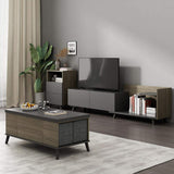 5 Pieces Lift Top Coffee Table Set with Storage Convertible Dining Table with Ottomans-Richsoul-Coffee Tables,Furniture,Living Room Furniture