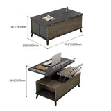 5 Pieces Lift Top Coffee Table Set with Storage Convertible Dining Table with Ottomans-Richsoul-Coffee Tables,Furniture,Living Room Furniture