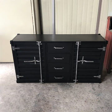 39" Cargo Container Style Sideboards & Buffets with Drawers and Doors Metal in Small