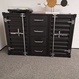 39" Cargo Container Style Sideboards & Buffets with Drawers and Doors Metal in Small