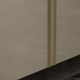 Modern Champagne Sideboard Buffet 4 Doors & Shelves Tempered Glass Top