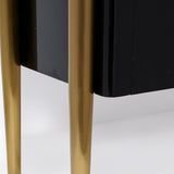 Modern Champagne Sideboard Buffet 4 Doors & Shelves Tempered Glass Top