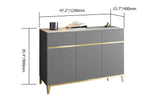 59" Black Modern Sideboard with Stone Top & 4 Doors & 4 Drawers in Large