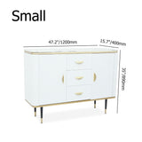 59" Modern White Sideboard with 3 Drawers & 2 Doors and Faux Marble Top in Large