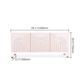Pink Credenza Cabinet 3 Door Wavy Pattern Sideboard Acrylic Legs