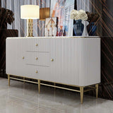 Modern Sideboard Buffet Faux Marble Top with Doors & Shelves & Drawers in Large
