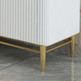 Modern Sideboard Buffet Faux Marble Top with Doors & Shelves & Drawers in Large