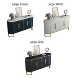 Modern Sideboard Oval Faux Marble Top Light Luxury Buffet with Shelves Doors in Small