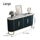 Modern Sideboard Oval Faux Marble Top Light Luxury Buffet with Shelves Doors in Small