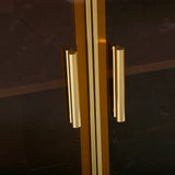 59" Modern Sideboard Stone Top Luxury Buffet Tempered Glass Doors in Large
