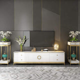 Modern Black TV Stand with Drawers & Doors Gold Media Console for TVs-Richsoul-Furniture,Living Room Furniture,TV Stands