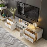 Modern Black TV Stand with Drawers & Doors Gold Media Console for TVs-Richsoul-Furniture,Living Room Furniture,TV Stands
