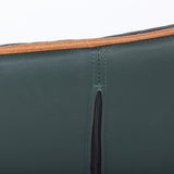 Dark Green Modern PU Leather Wingback Dining Chair Set of 2 Carbon Steel Leg