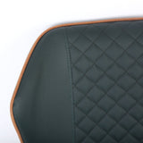 Dark Green Modern PU Leather Wingback Dining Chair Set of 2 Carbon Steel Leg