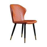 Dark Green Modern PU Leather Wingback Dining Chair Set of 2 Carbon Steel Leg