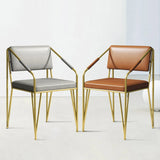 Modern PU Leather Upholstered Leisure with Gold Metal Legs Vanity Chair