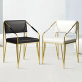 Modern PU Leather Upholstered Leisure with Gold Metal Legs Vanity Chair