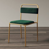 Modern Gray Upholstered Dining Chair Armless Dinging Chair Set of 2 in Gold