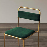 Modern Gray Upholstered Dining Chair Armless Dinging Chair Set of 2 in Gold
