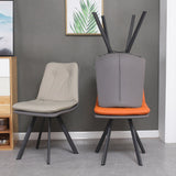 Modern Upholstered Orange Dining Chair PU Leather Side Chairs