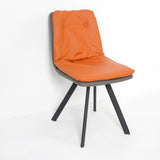 Modern Upholstered Orange Dining Chair PU Leather Side Chairs