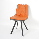 Modern Upholstered Orange Dining Chair PU Leather Side Chairs