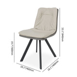 Modern Upholstered Orange Dining Chair PU Leather Side Chairs