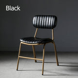 Mid-Century Black Dining Chair Set of 2 with Faux Leather Upholstered & Metal Frame