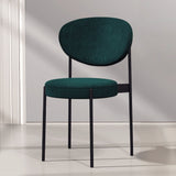 Modern Upholstered Dining Chairs Linen Side Chair Set of 2 in Yellow