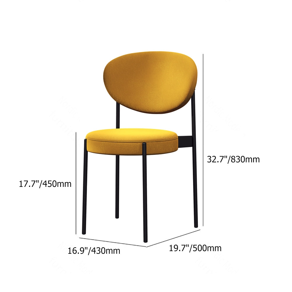 Modern Upholstered Dining Chairs Linen Side Chair Set of 2 in Yellow
