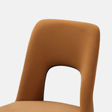 Modern Dining Chair Loop Backrest Armless Chair Carbon Steel in Black Set of 2