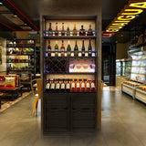 70.9" Industrial Standing Wine Rack Glass Rack in Black