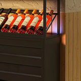 70.9" Industrial Standing Wine Rack Glass Rack in Black