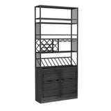 70.9" Industrial Standing Wine Rack Glass Rack in Black