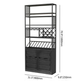 70.9" Industrial Standing Wine Rack Glass Rack in Black