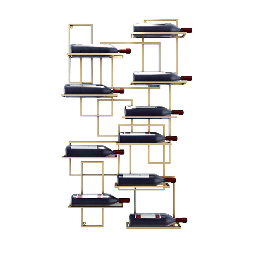10-Bottle Modern Geometric Wall Mounted Wine Rack