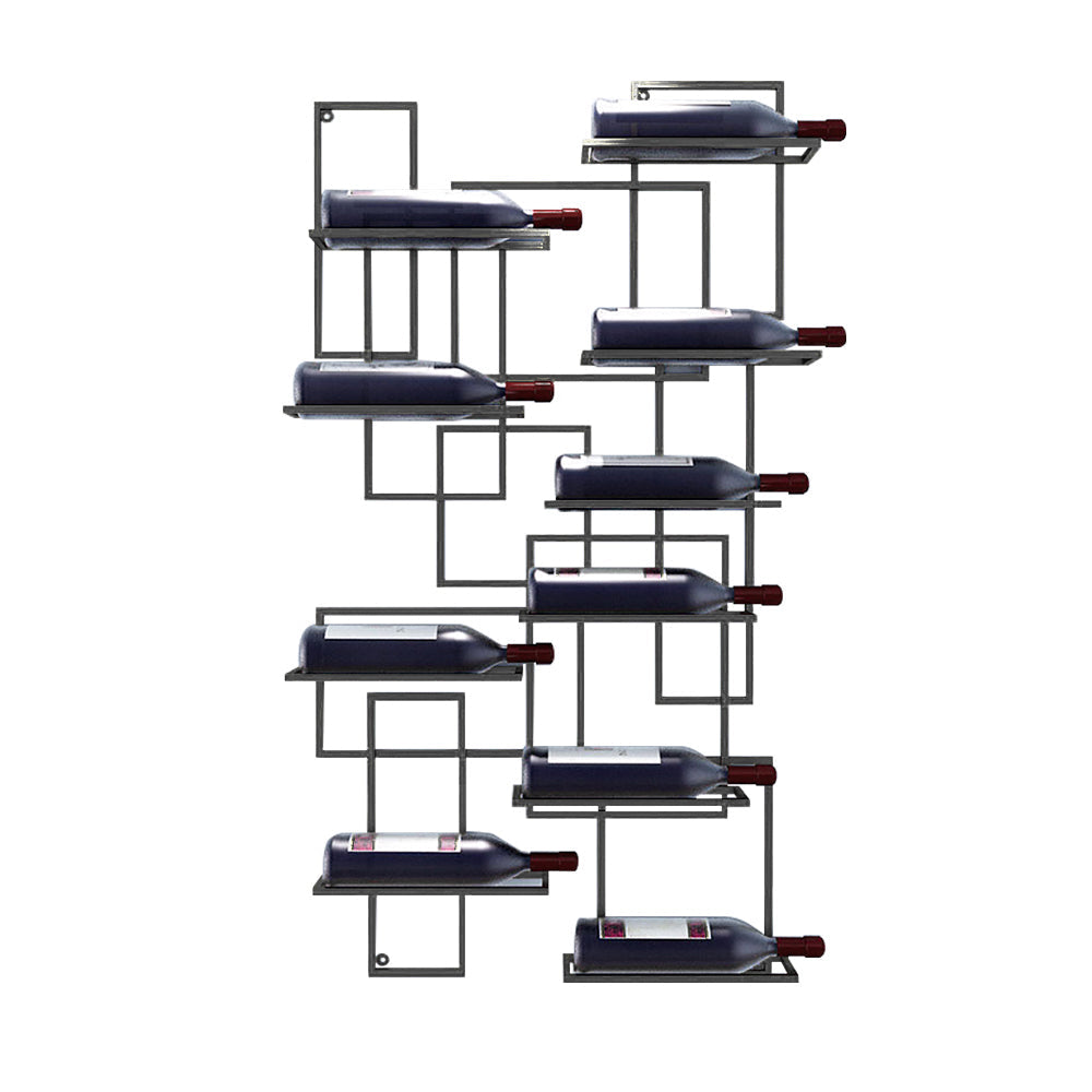 10-Bottle Modern Geometric Wall Mounted Wine Rack