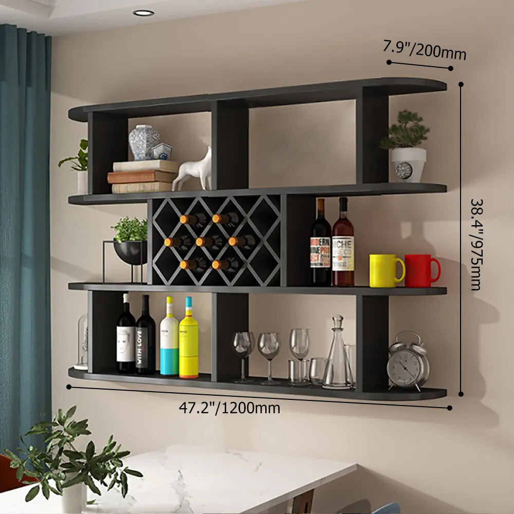 Contemporary Wall Mounted Wine Rack in White