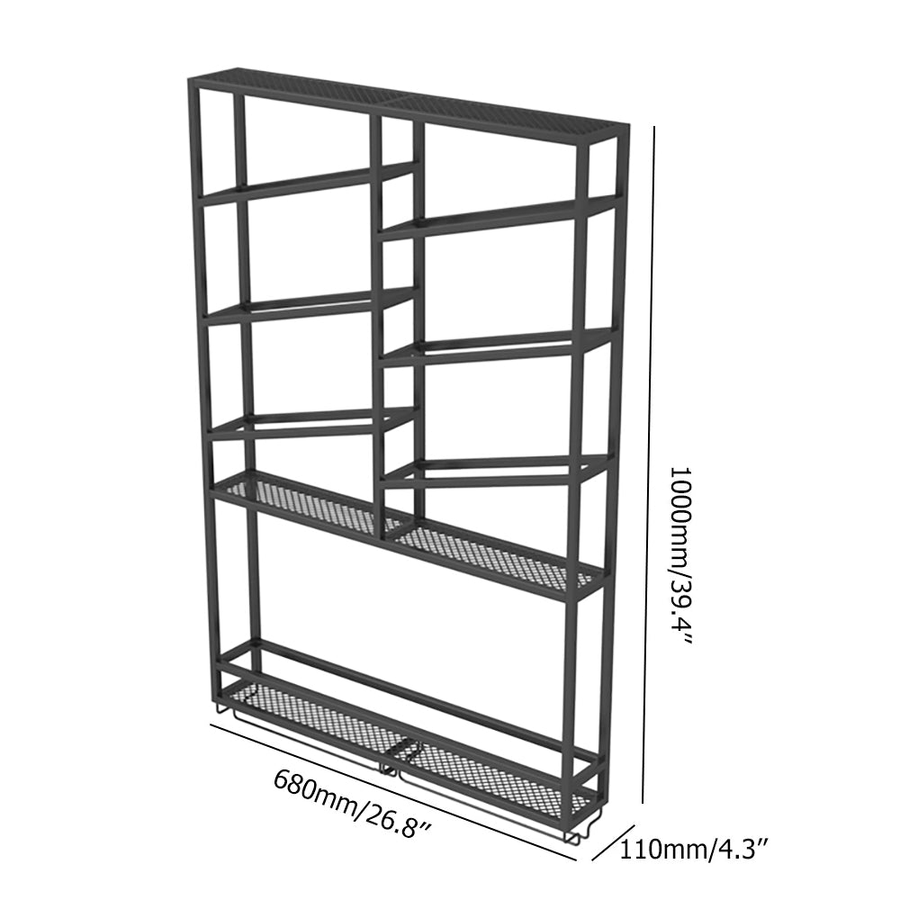 Industrial Wall Mounted Wine Rack with Glass Rack -Black