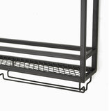 Industrial Wall Mounted Wine Rack with Glass Rack