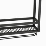 Industrial Wall Mounted Wine Rack with Glass Rack