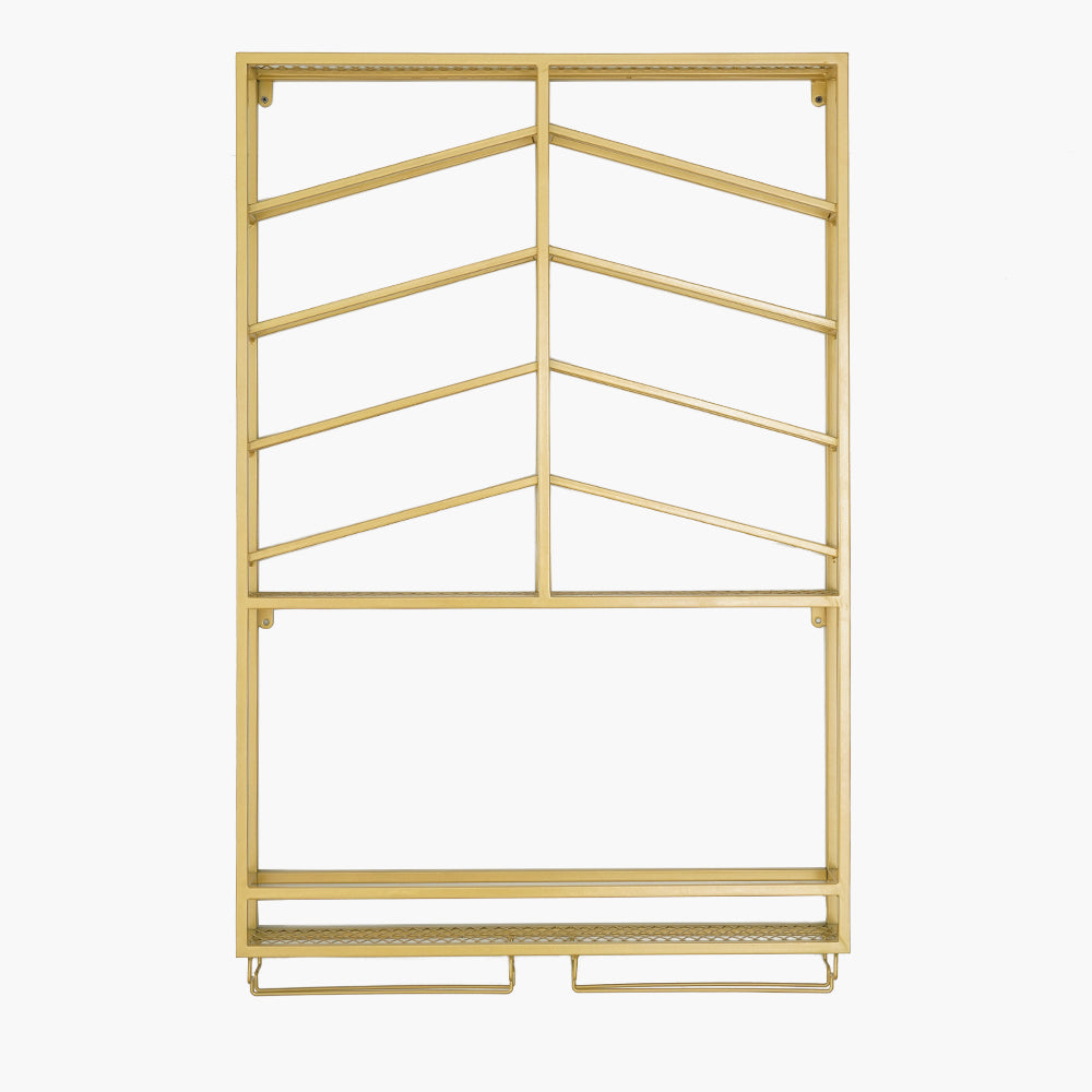 Industrial Wall Mounted Wine Rack with Glass Rack