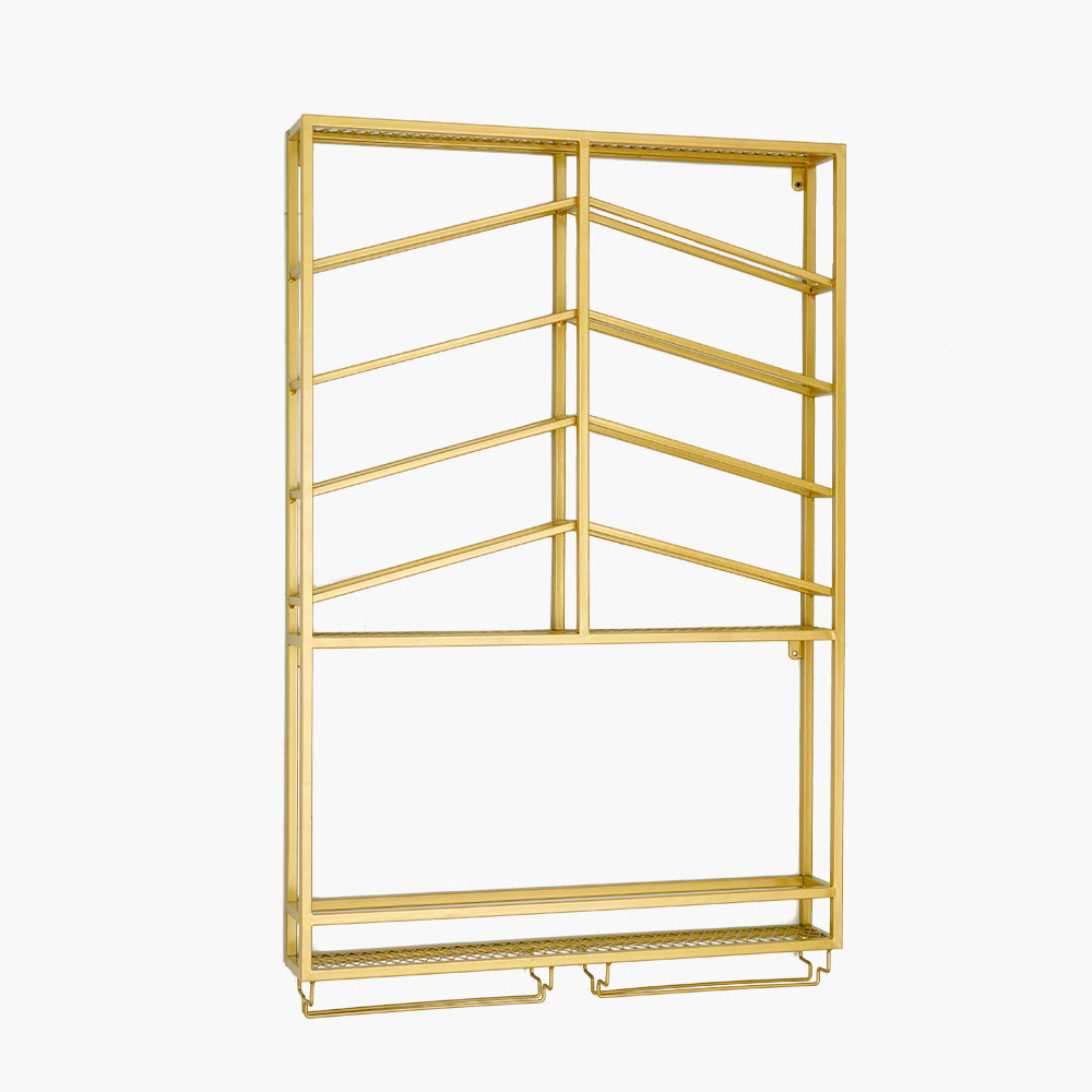Industrial Wall Mounted Wine Rack with Glass Rack