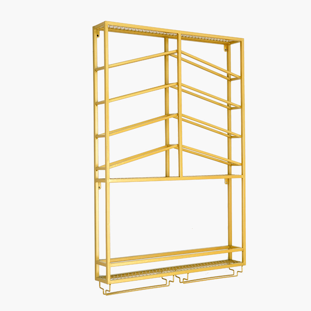 Industrial Wall Mounted Wine Rack with Glass Rack