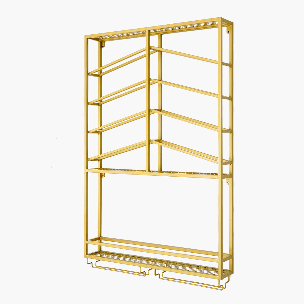 Industrial Wall Mounted Wine Rack with Glass Rack