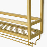 Industrial Wall Mounted Wine Rack with Glass Rack