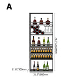 Contemporary Standing Honeycomb Wine Rack with Glass Rack in Black
