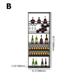 Contemporary Standing Honeycomb Wine Rack with Glass Rack in Black